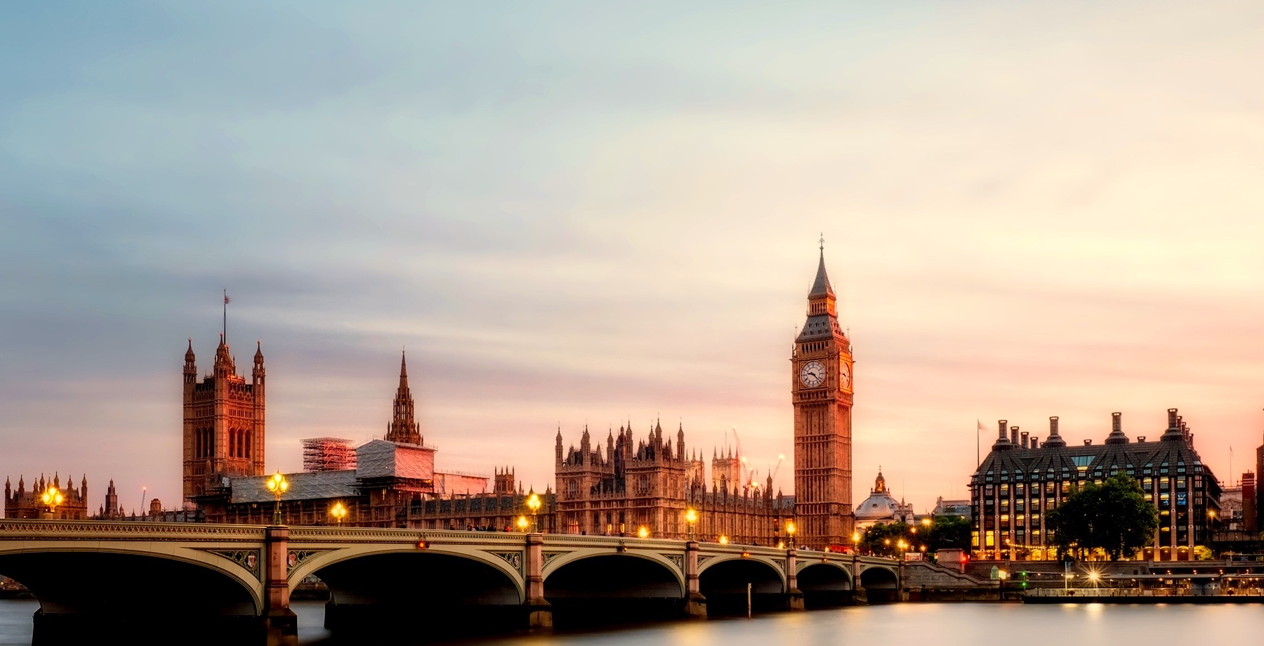 Iconic Big Ben and the River Thames.