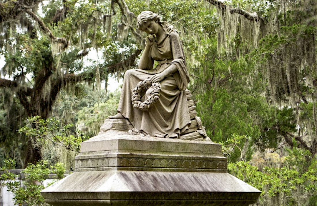 Spanish Moss, Ornate Victorian Marble Statues and Spirits @ Bonaventure Cemetery.