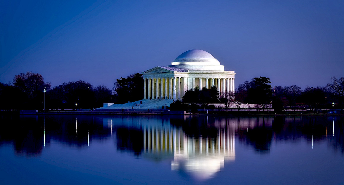 The Jefferson Memorial honors Thomas Jefferson, the principal author of the United States Declaration of Independence.