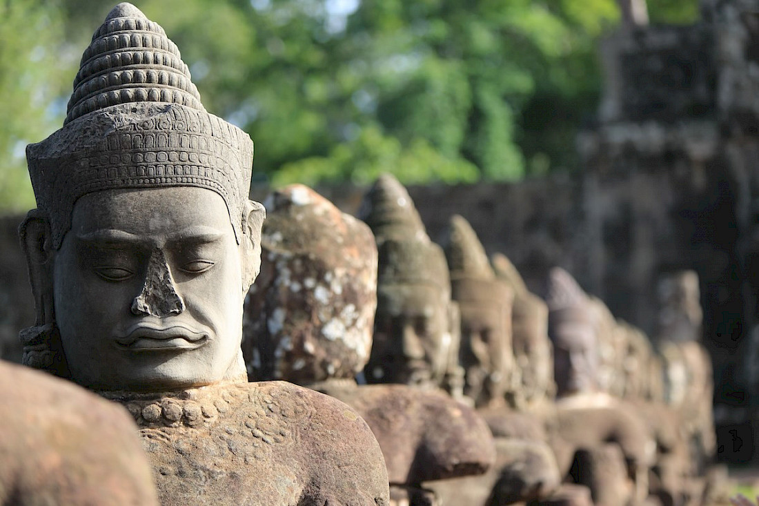 The mythical protectors of the Angkor Wat Temple complex.